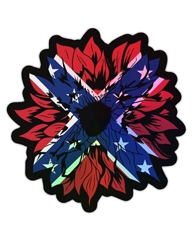 Confederate Sunflower holographic decal
